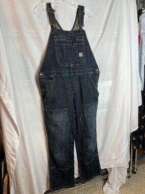 Women's denim Carhartt over all bibs, Size L, 12-14